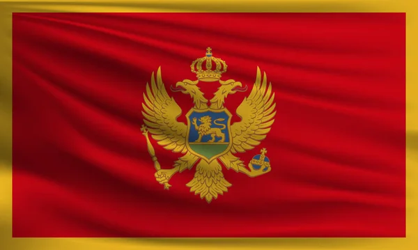 Bandera Vectorial Montenegro Ondeando Primer Plano Estilo Fondo Ilustración — Archivo Imágenes Vectoriales