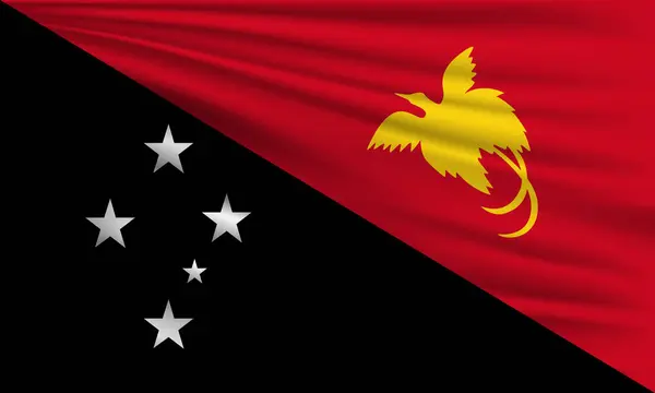 巴布亚新几内亚的矢量旗帜挥动特写风格背景说明 — 图库矢量图片