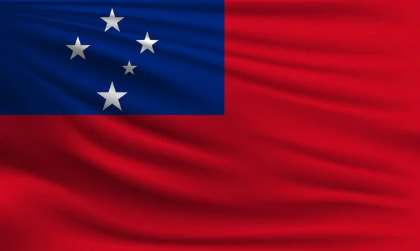 Samoa Nın Vektör Bayrağı Yakın Plan Resmi Sallıyor — Stok Vektör