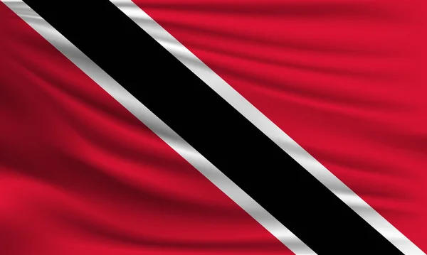 Vektorová Vlajka Trinidad Tobago Mávání Detailní Styl Pozadí Ilustrace — Stockový vektor