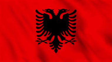 Arnavutluk bayrağının dalgalanan arka plan animasyonu