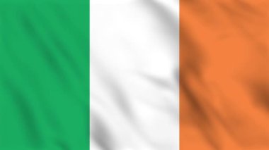 İrlanda bayrağının sallanan arka plan animasyonu