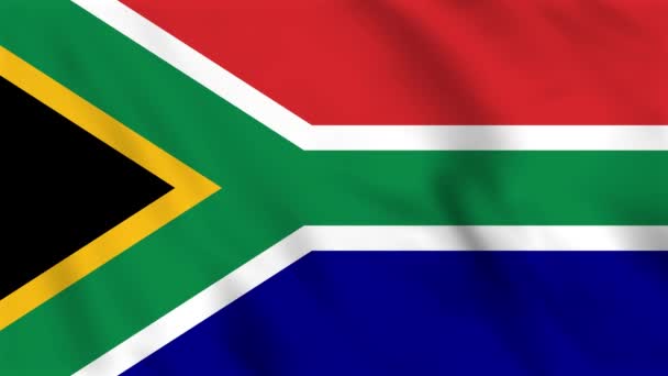 Looped Background Animation Waving Flag South Africa — Stock Video