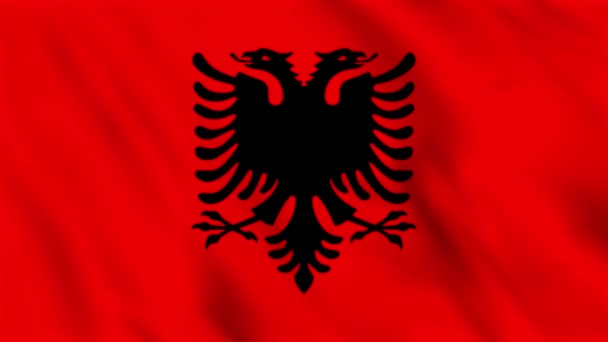 Animação Fundo Loop Bandeira Ondulante Albânia — Vídeo de Stock