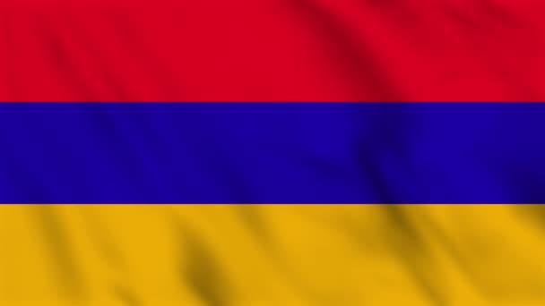 アルメニアの波の旗のループバックアニメーション — ストック動画