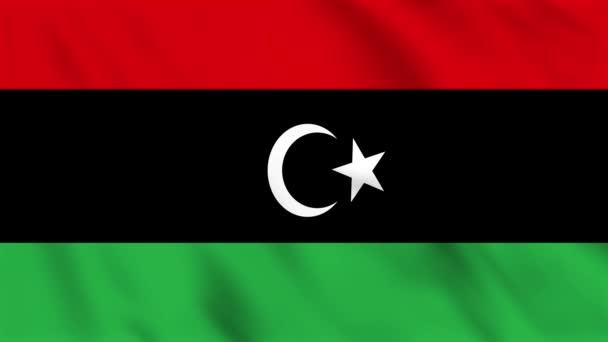 Петлі Анімації Фоні Махаючого Прапора Лівії — стокове відео
