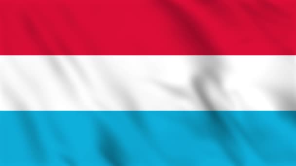 Loopas Bakgrund Animation Viftande Flagga Luxemburg — Stockvideo
