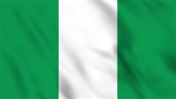 Looped Background Animation Waving Flag Nigeria — Stock Video