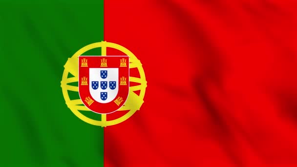 Looped Background Animation Waving Flag Portugal — Stock Video