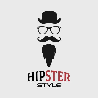Berber dükkanı logosu vektör şablonu hipster silueti.