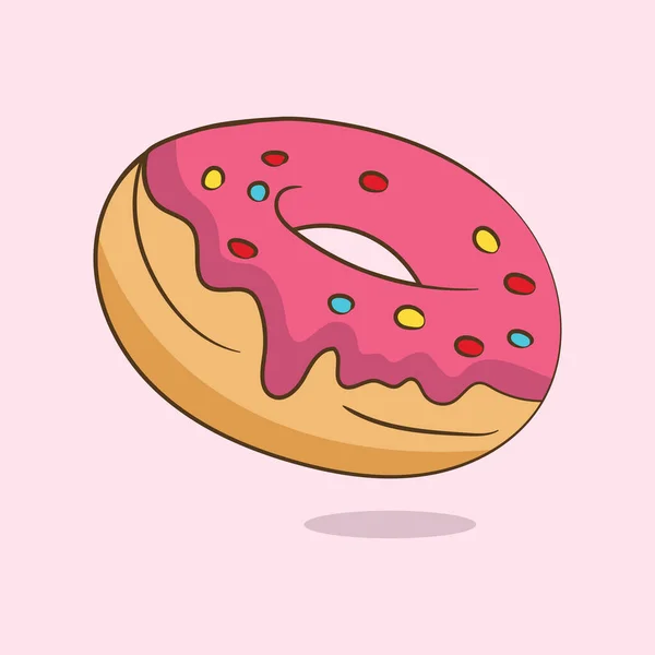 Vector Dibujado Mano Doodle Bosquejo Donut Color — Archivo Imágenes Vectoriales
