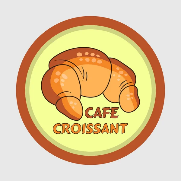 Friss Sült Croissant Absztrakt Jel Szimbólum Vagy Logó Sablon — Stock Vector