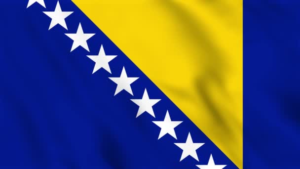 Animación Fondo Bucle Bandera Ondeante Bosnia Herzegovina — Vídeo de stock