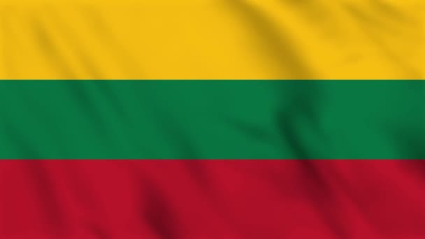 Looped Background Animation Waving Flag Lithuania — Stock Video