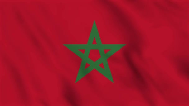 Looped Background Animation Waving Flag Morocco — Stock Video