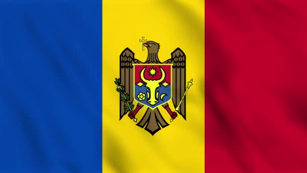 Animace Smyčky Pozadí Vlnící Vlajky Moldavska — Stock video