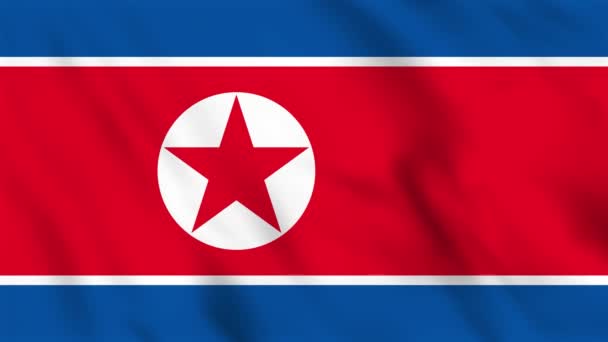 Loopas Bakgrund Animation Viftande Flagga Nordkorea — Stockvideo
