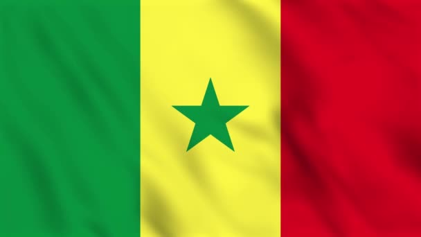 Animação Fundo Loop Bandeira Ondulante Senegal — Vídeo de Stock