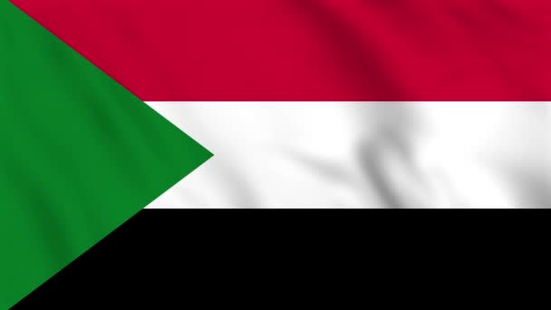 Looped Background Animation Της Κυματίζουσας Σημαίας Του Σουδάν — Αρχείο Βίντεο
