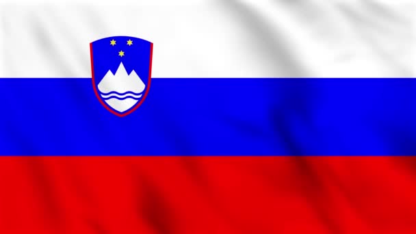 Циклическая Фоновая Анимация Размахивающего Флагом Словении — стоковое видео