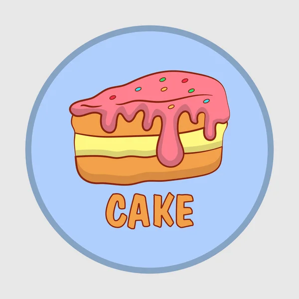 ケーキカフェやパン屋のロゴデザイン — ストックベクタ