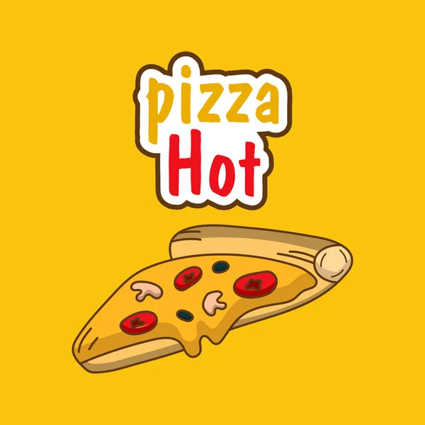 Pizza Café Logo Pizza Ikone Illustration Vektorgrafik — Stockvektor