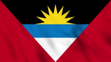 Antigua ve Barbuda 'nın sallanan bayrağının döngülü arkaplan canlandırması