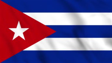 Küba 'nın sallanan bayrağının döngülü arkaplan canlandırması