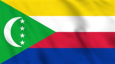Comoros 'un sallanan bayrağının döngülü arkaplan canlandırması