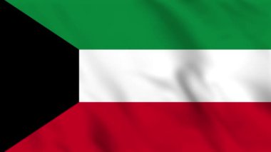 Kuveyt bayrağının sallanan arka plan canlandırması