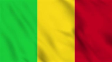 Mali bayrağının sallanan arka plan canlandırması