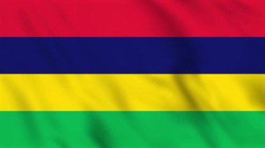Mauritius 'un sallanan bayrağının döngülü arka plan canlandırması