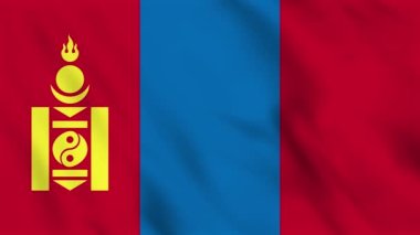 Moğolistan bayrağının sallanan arka plan animasyonu