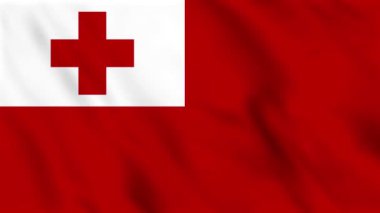 Tonga 'nın sallanan bayrağının döngülü arkaplan canlandırması