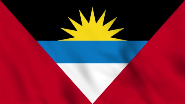 Animación Fondo Bucle Bandera Ondeante Antigua Barbuda — Vídeos de Stock