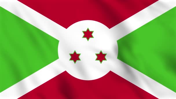 Animacja Tła Falistej Flagi Burundi — Wideo stockowe