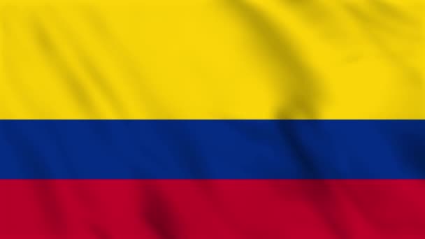 Animação Fundo Loop Bandeira Ondulante Colômbia — Vídeo de Stock