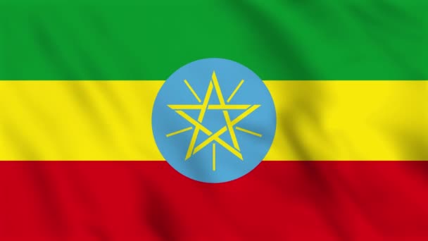 Animación Fondo Bucle Bandera Ondeante Etiopía — Vídeos de Stock