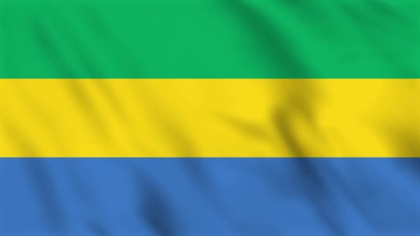 Looped Background Animation Waving Flag Gabon — Stock Video