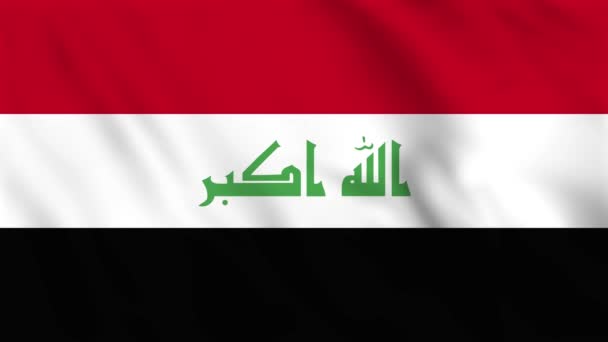 Looped Background Animation Waving Flag Iraq — Stock Video