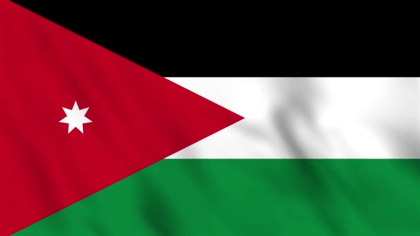Animação Fundo Loop Bandeira Ondulante Jordânia — Vídeo de Stock