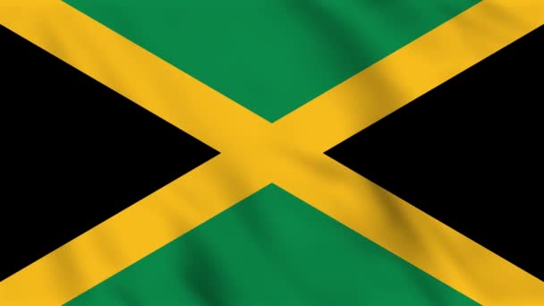 Animace Smyčky Pozadí Vlnící Vlajky Jamajky — Stock video