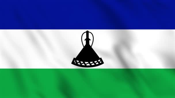 Looped Background Animation Waving Flag Lesotho — Stock Video