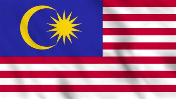 Animação Fundo Loop Bandeira Ondulante Malásia — Vídeo de Stock