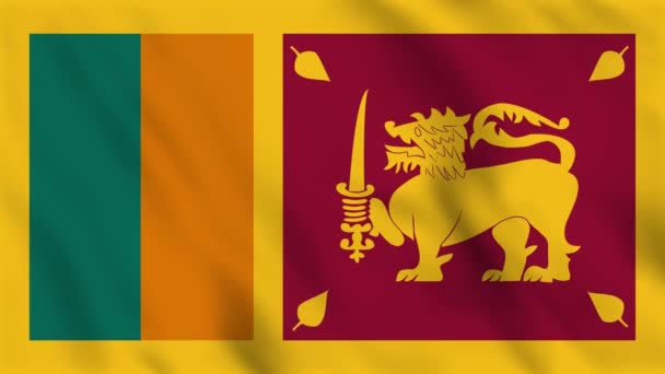 Animación Fondo Bucle Bandera Ondeante Sri Lanka — Vídeos de Stock