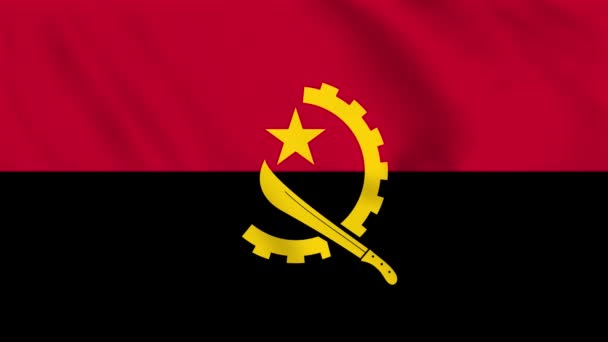 安哥拉飘扬的国旗的环状背景动画 — 图库视频影像
