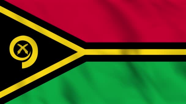 Animace Smyčky Pozadí Vlající Vlajky Vanuatu — Stock video