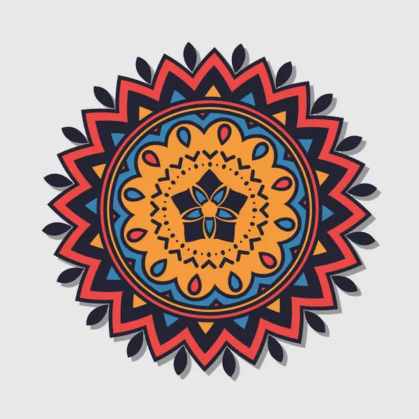 Mandala Vettoriale Mandala Colorazione Floreale — Vettoriale Stock