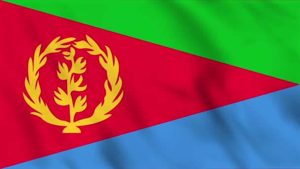 エリトリアの波の旗のループバックアニメーション — ストック動画