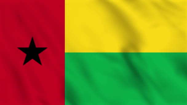 Animazione Loop Dello Sfondo Della Bandiera Sventolante Della Guinea Bissau — Video Stock